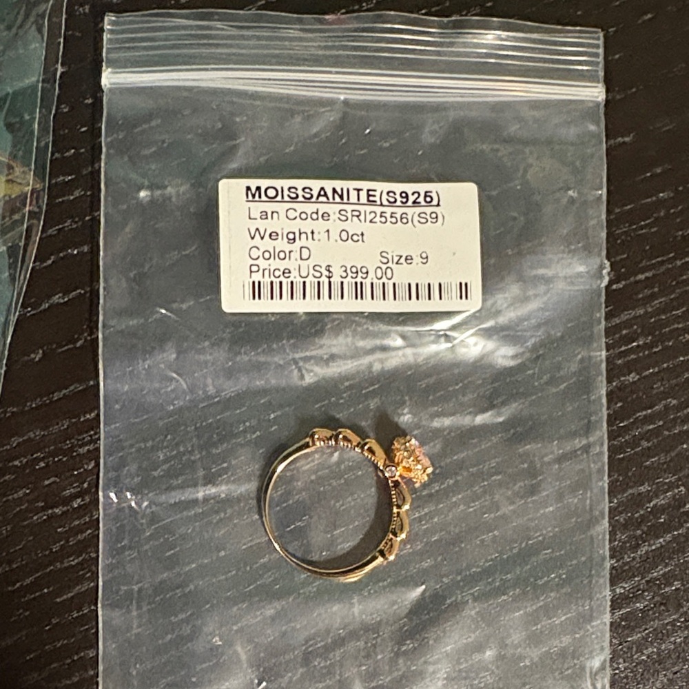 Moissanite Gold Ring Size 9